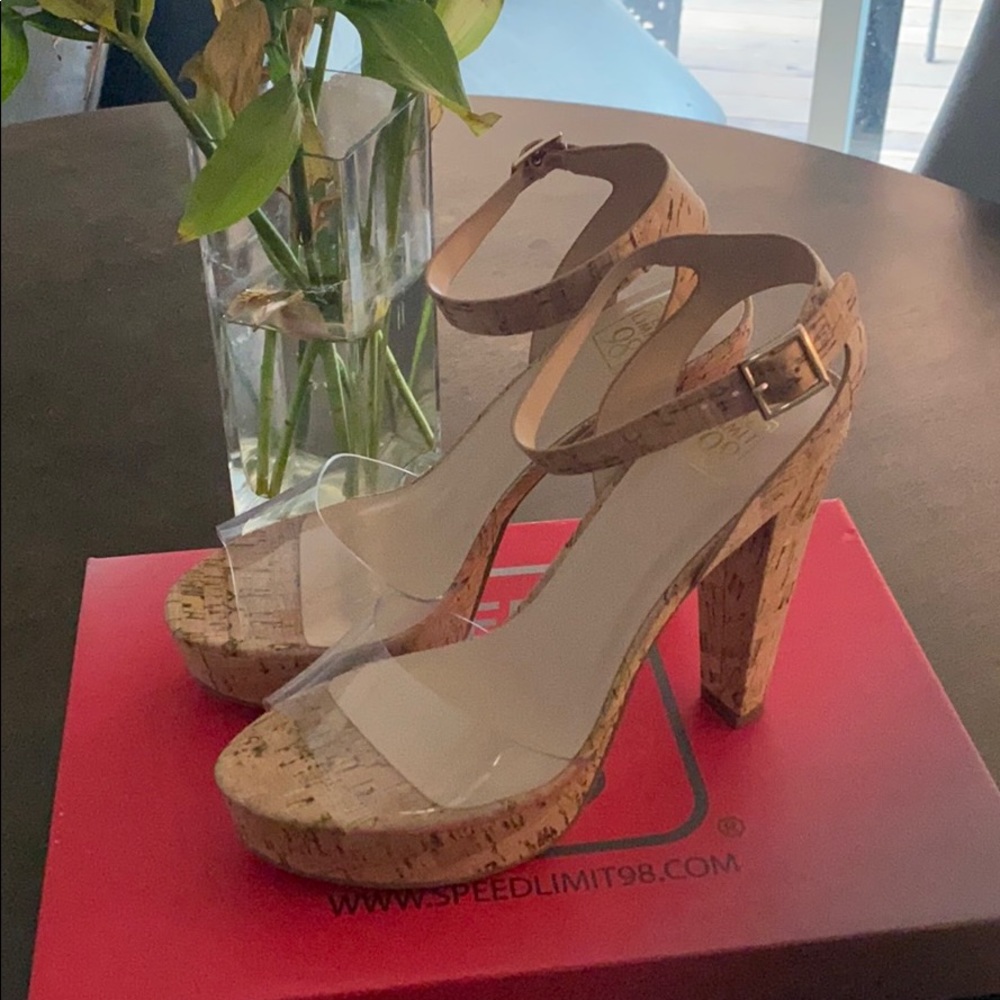 Cork and Clear open toe shoe